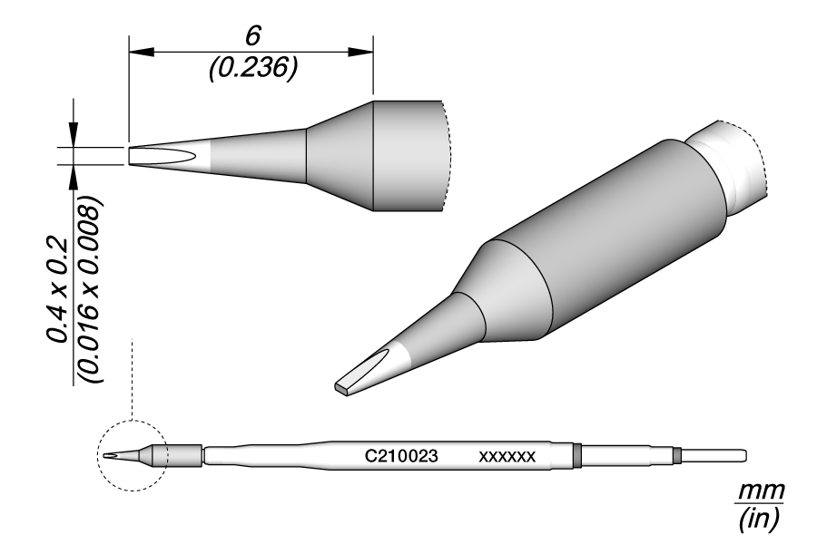 C210023 - Chisel Cartridge 0.4 x 0.2